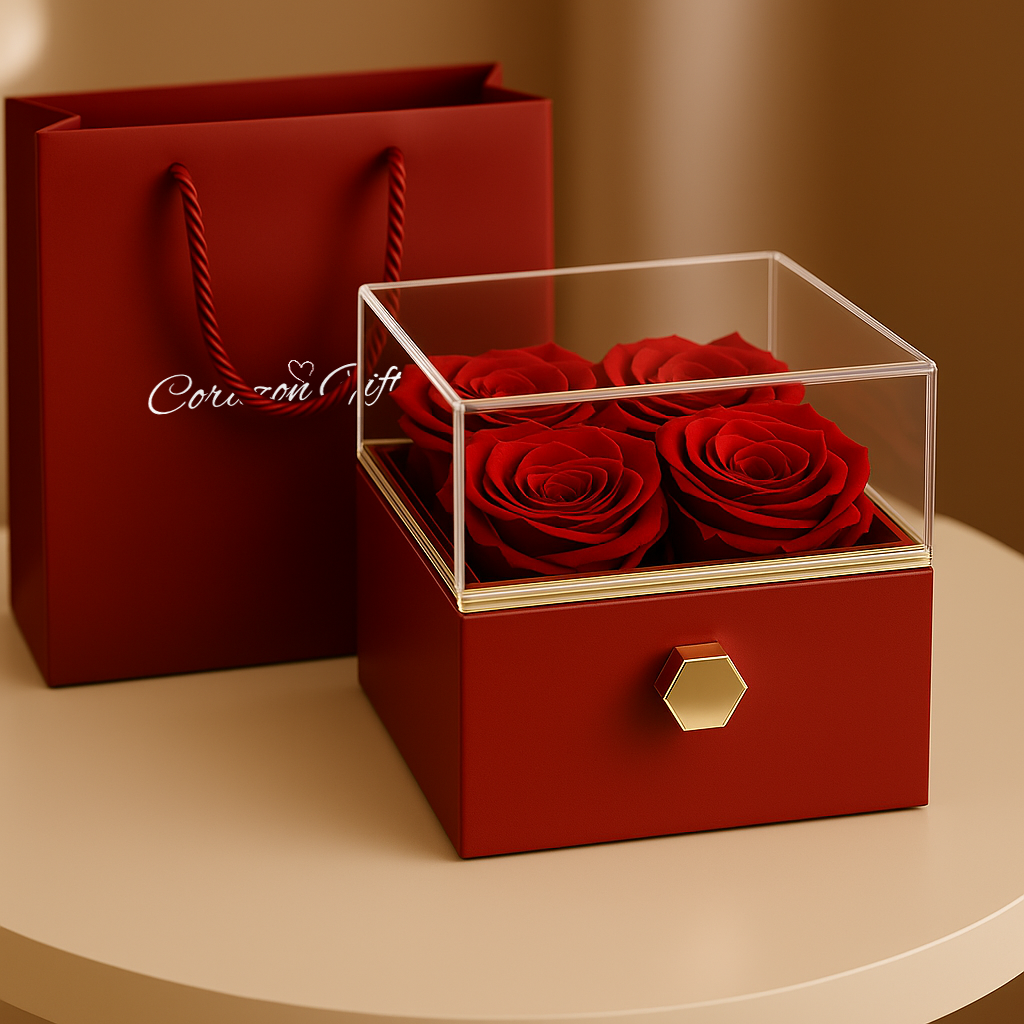 Eternal Love Rose Box w/ Engraved Necklace