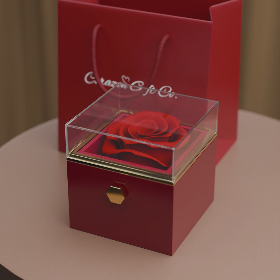Eternal Love Rose Box w/ Engraved Necklace