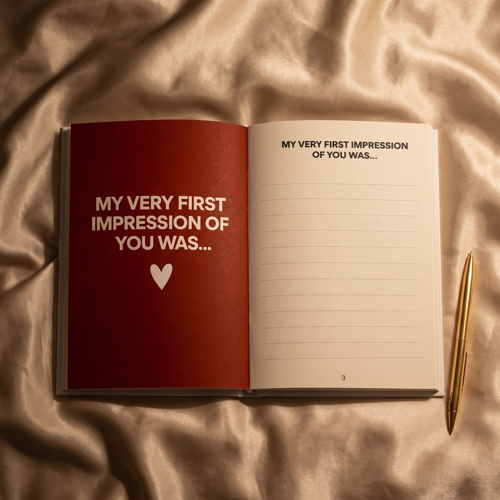 A prompt page and a lined page in the journal